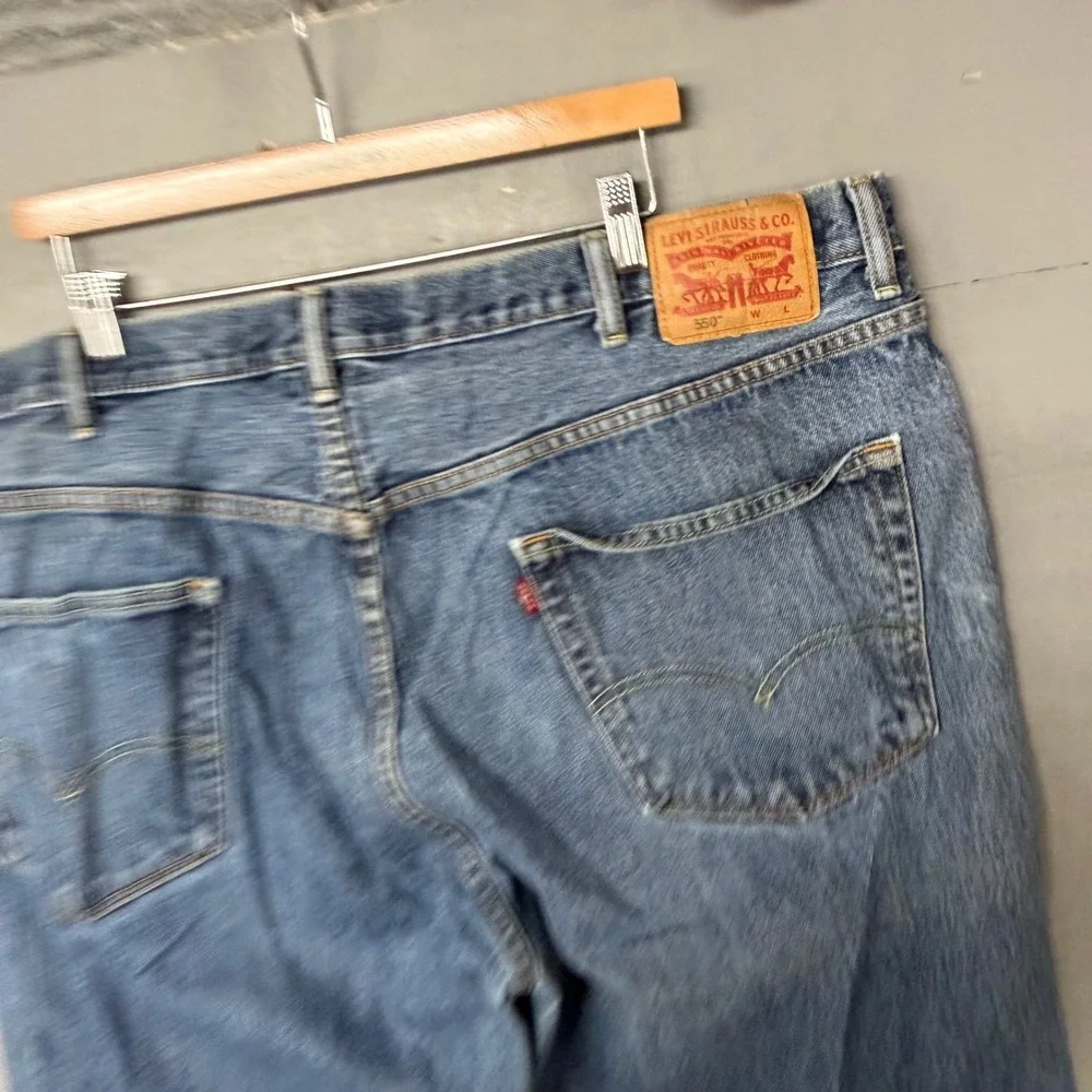 Levis 550 Relaxed Fit Tapered Leg Blue Denim Jeans Mens 44x30 Medium Wash 01550‎